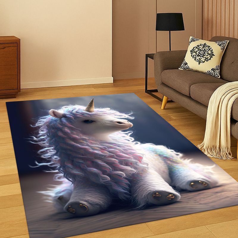 Kids Outdoor Area - Rüya Unicorn Sevimli Karikatür Kız Halı