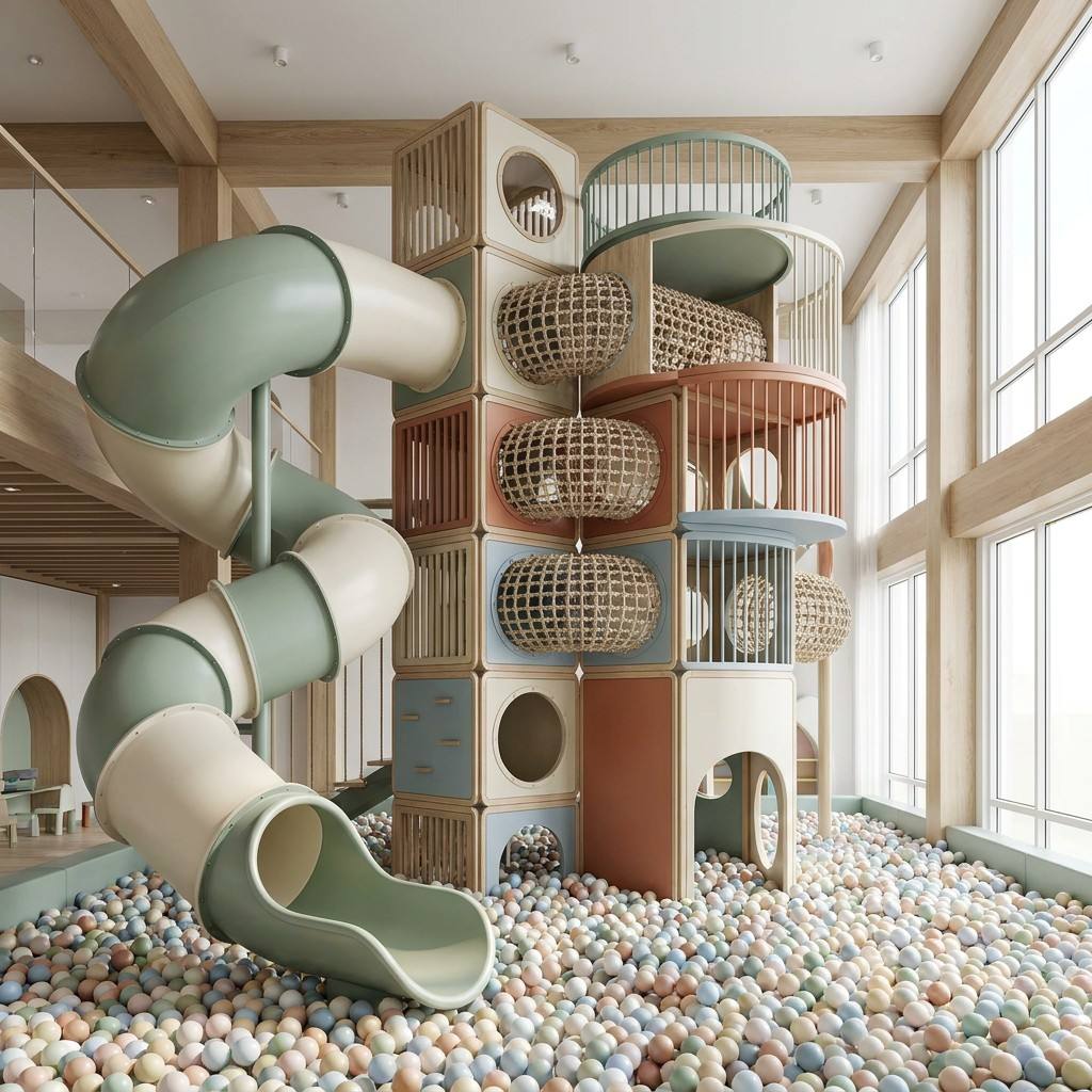 Kids Outdoor Climbing Frame - Minimalist Kapalı Oyun Alanı, Modüler Yumuşak