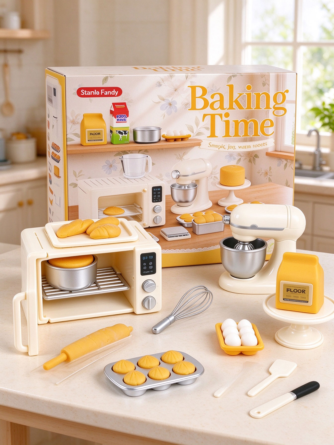 Kids Outdoor Kitchen Accessories - Mini Fırın Oyuncak Seti, Bebek Evi